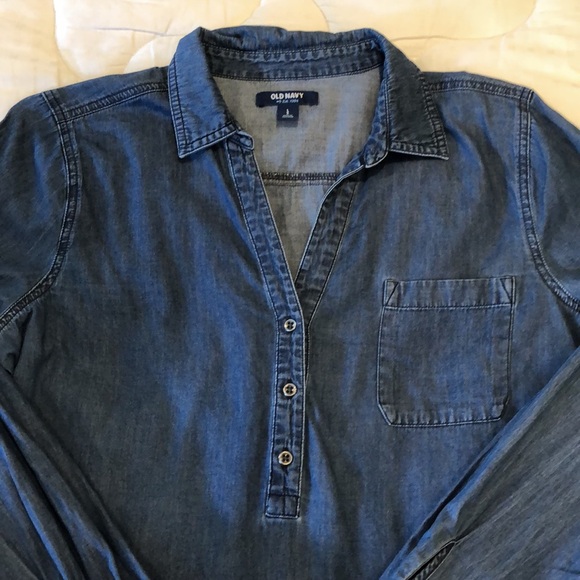 Old Navy women’s denim tunic.  Size large. - Picture 3 of 6